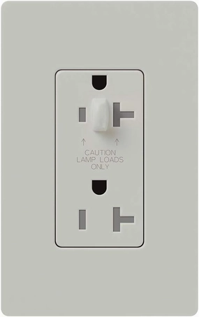 Lutron SCR-15-HDTR-PD Satin Colors 15-Amp Half Dimmable Tamper Resistant Receptacle, Palladium