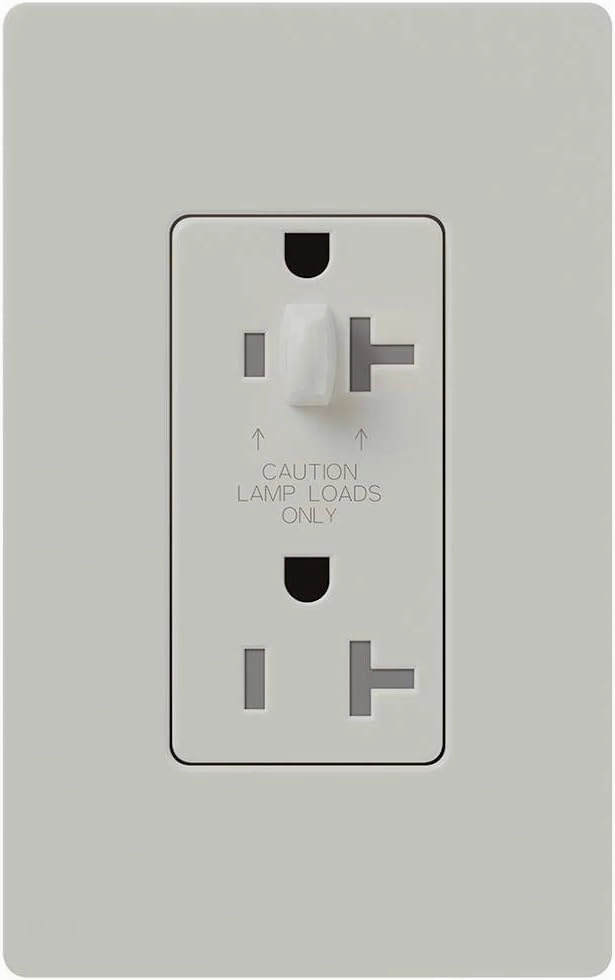 Lutron SCR-15-HDTR-PD Satin Colors 15-Amp Half Dimmable Tamper Resistant Receptacle, Palladium