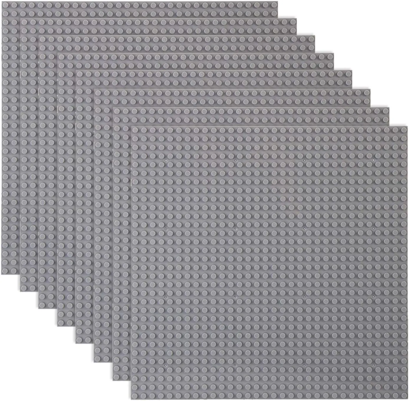 LVHERO Classic Baseplates Building Plates for Building Bricks 100% Compatible with All Major Brands-Baseplate, 10in x 10in, Pack of 8 (Gray)