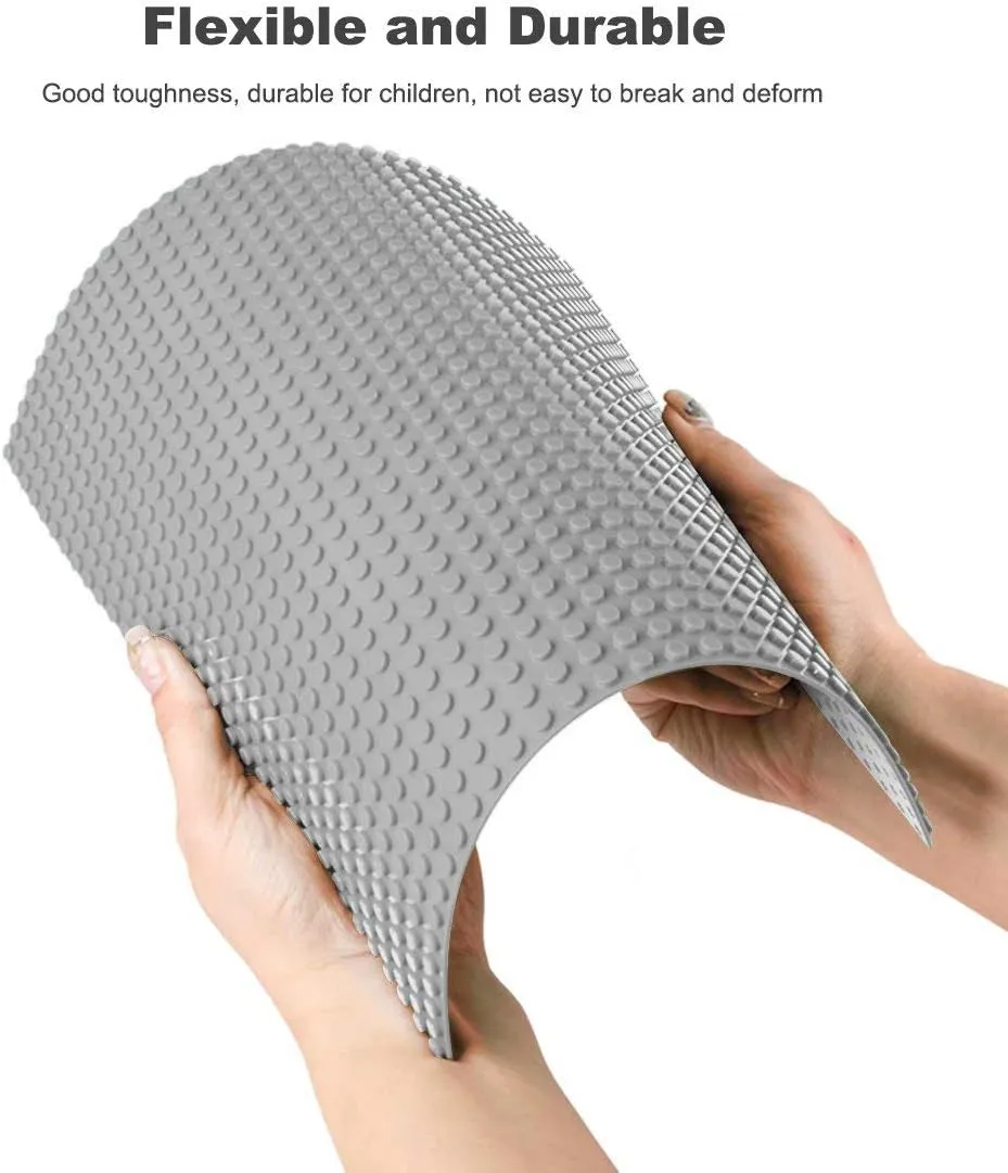 LVHERO Classic Baseplates Building Plates for Building Bricks 100% Compatible with All Major Brands-Baseplate, 10in x 10in, Pack of 8 (Gray)