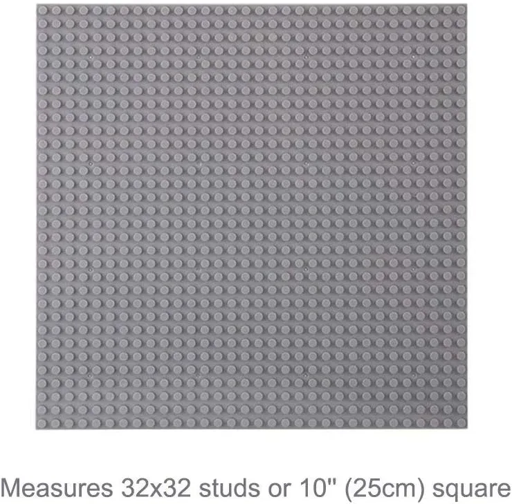 LVHERO Classic Baseplates Building Plates for Building Bricks 100% Compatible with All Major Brands-Baseplate, 10in x 10in, Pack of 8 (Gray)