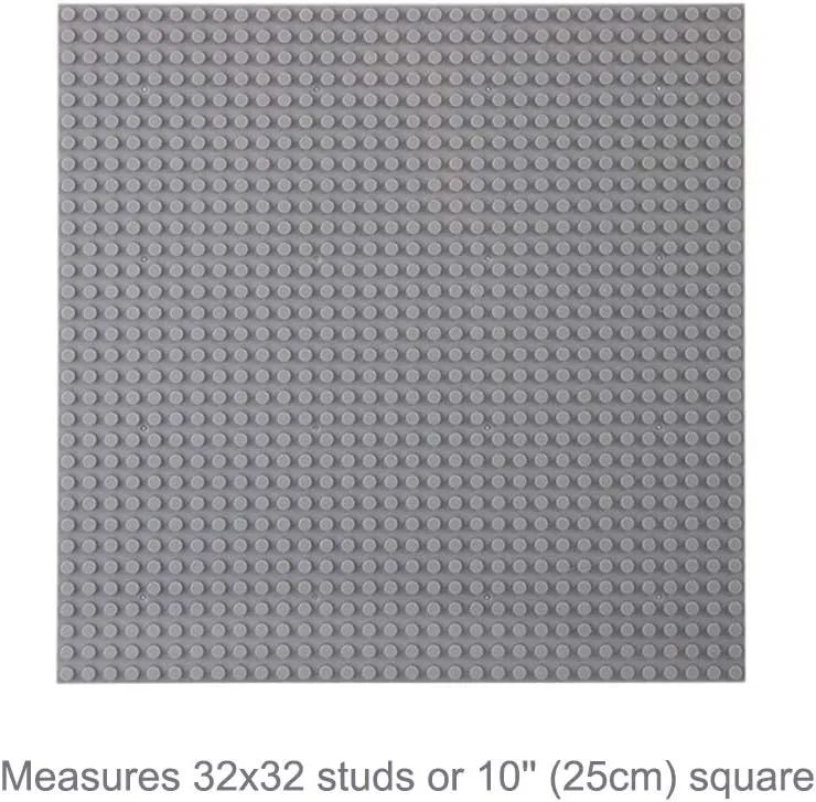 LVHERO Classic Baseplates Building Plates for Building Bricks 100% Compatible with All Major Brands-Baseplate, 10" x 10", Pack of 16 (Gray)