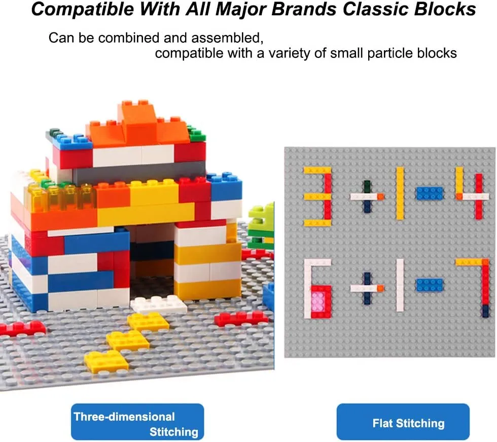 LVHERO Classic Baseplates Building Plates for Building Bricks 100% Compatible with All Major Brands-Baseplate, 10" x 10", Pack of 16 (Gray)