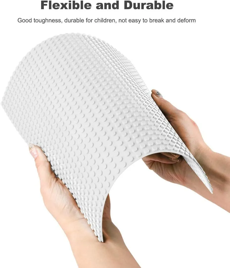 LVHERO Classic Baseplates Building Plates for Building Bricks 100% Compatible with All Major Brands-Baseplate, 10" x 10", Pack of 16 (White)