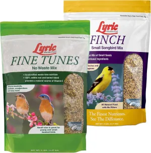 Lyric Fine Tunes No Waste Bird Seed 5 lb. Bag Finch Small Songbird Wild Bird Food 5 lb. Bag for Outdoor Bird Feeders