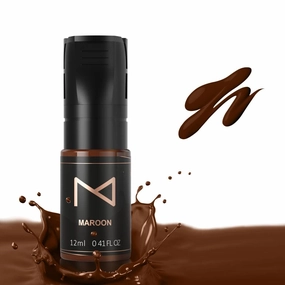 M Cosmetic Liquid Pigment for Eyebrow Powder Brows, Nano Brow, Shading Permanent Makeup, Microblading - Machine Use - No Mixing - for Professionals Only -12ml (Maroon)