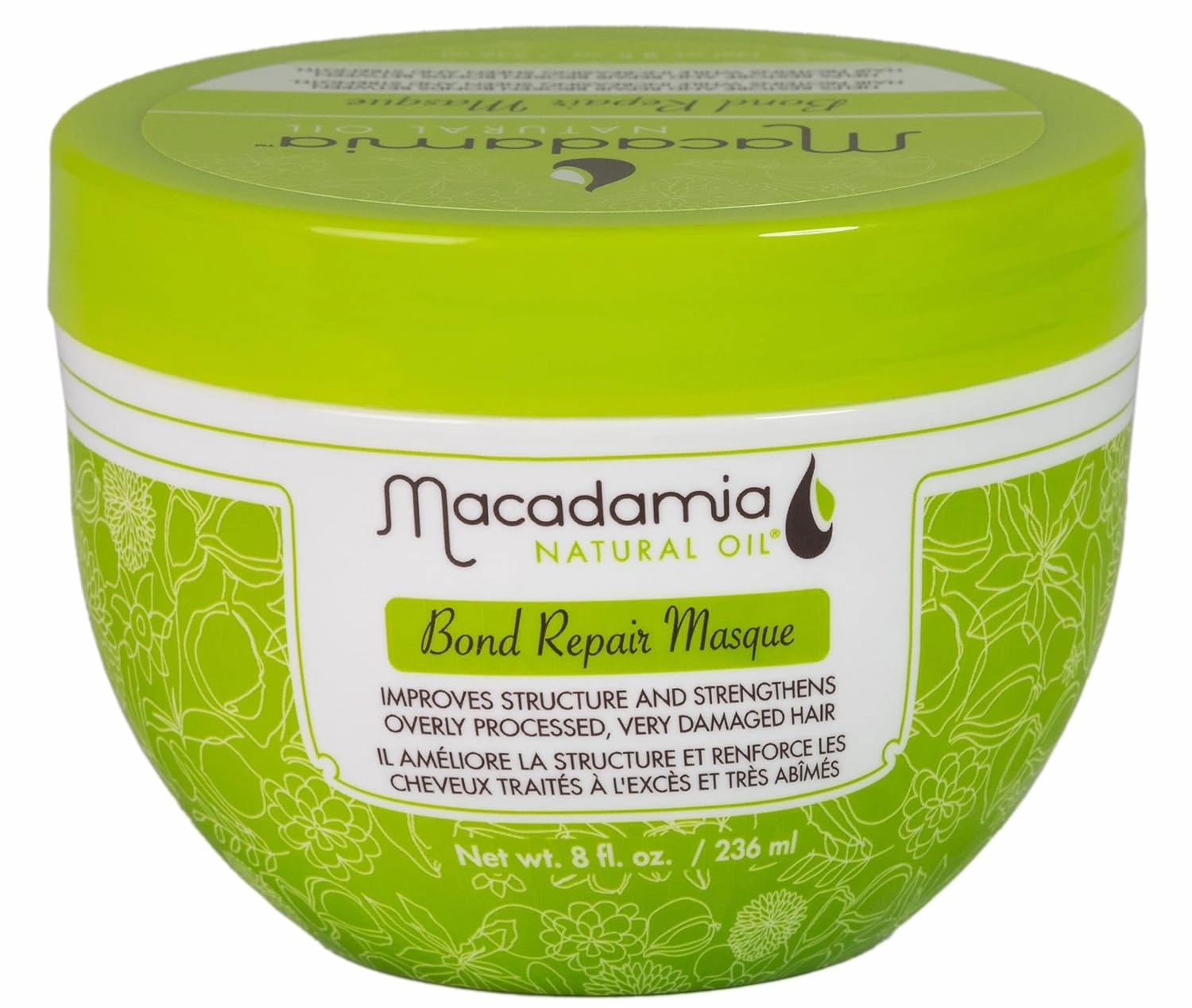Macadamia Bond Repair Masque, 8 Fluid Ounces - Helps Revive and Strengthen Overly Processed, Damaged Hair with Fermented Aminoacids, Argan Oil, Sunflower Oil