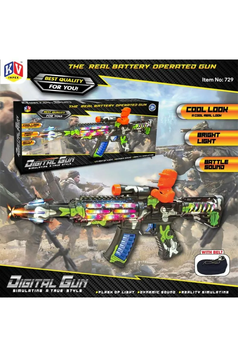 Machine Gun Toy with Shiny LED Lights (Color Design May vary)