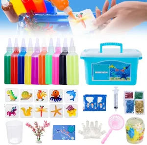 Magic Water Gel Toy Kit, 2025 Handmade Magic Fairy Water Gel Set in Magic Water, Molds, Scoop, Measuring Cup, Storage Box, Manual - Creative Birthday Gifts Crafts Art DIY Kit for Kids (6colors)