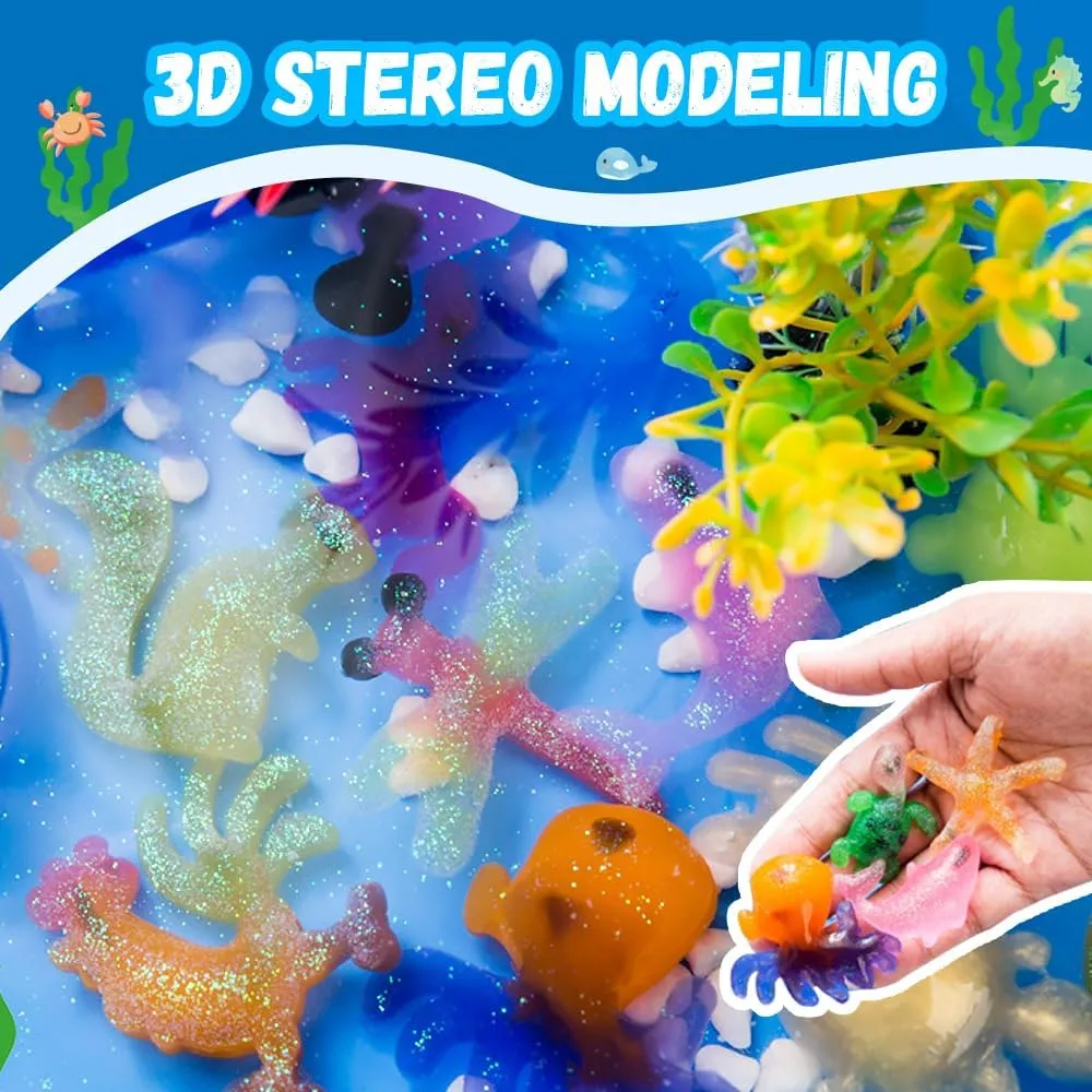Magic Water Gel Toy Kit, 2025 Handmade Magic Fairy Water Gel Set in Magic Water, Molds, Scoop, Measuring Cup, Storage Box, Manual - Creative Birthday Gifts Crafts Art DIY Kit for Kids (6colors)