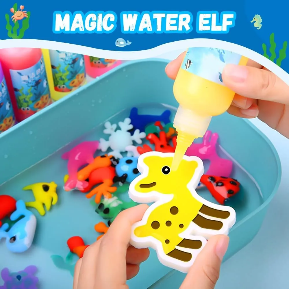 Magic Water Gel Toy Kit, 2025 Handmade Magic Fairy Water Gel Set in Magic Water, Molds, Scoop, Measuring Cup, Storage Box, Manual - Creative Birthday Gifts Crafts Art DIY Kit for Kids (6colors)