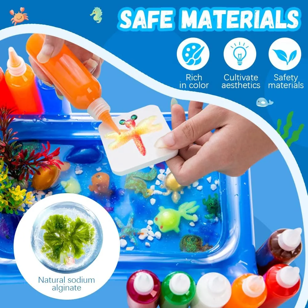 Magic Water Gel Toy Kit, 2025 Handmade Magic Fairy Water Gel Set in Magic Water, Molds, Scoop, Measuring Cup, Storage Box, Manual - Creative Birthday Gifts Crafts Art DIY Kit for Kids (6colors)