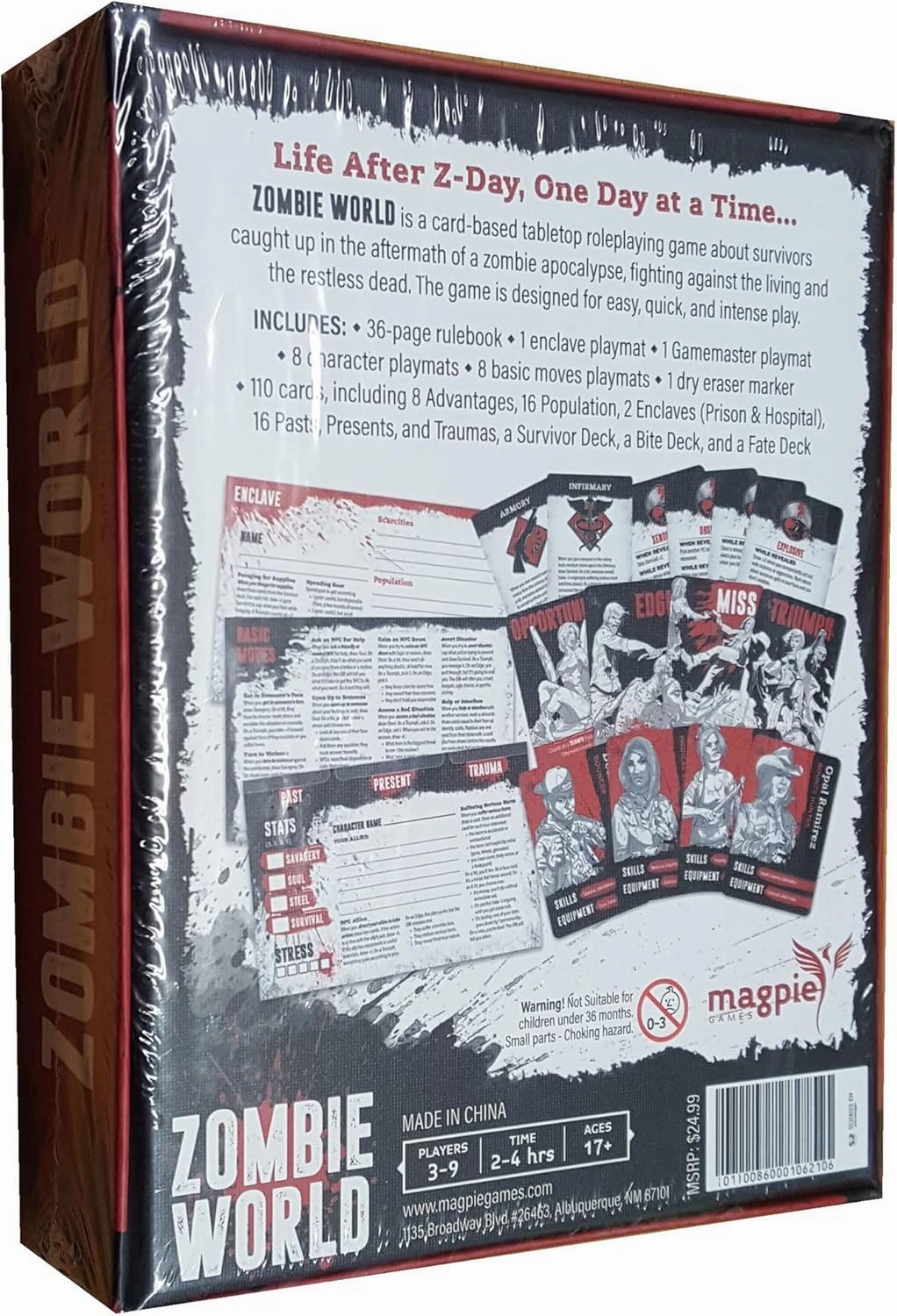 Magpie Games Zombie World, Tabletop Roleplaying Card Game, 3 to 9 Players, Adult, Teens Ages 17 