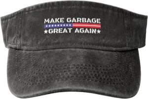 Make Garbage Great Again Visor Sun Protection Mesh Sun Hat Golf Outdoor Sports for Women Men Black