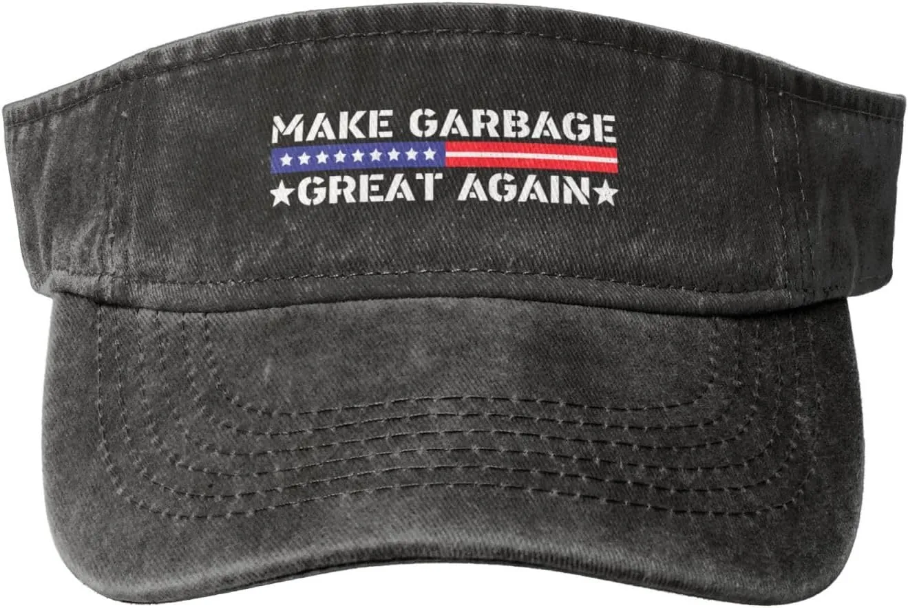 Make Garbage Great Again Visor Sun Protection Mesh Sun Hat Golf Outdoor Sports for Women Men Black
