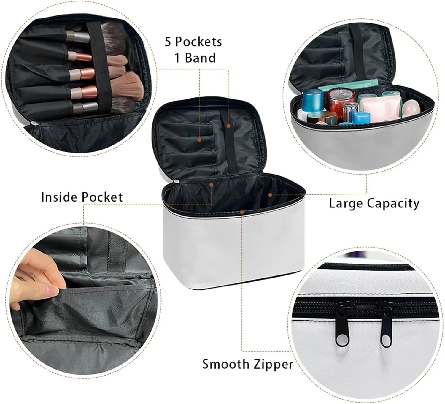 Make up Organizer for Women Pink Butterfly Cosmetic Storage Bag Lightweight Make up Bag Trendy Cosmetic Trable Bag Portable Retro Toiletry Bag with Handle