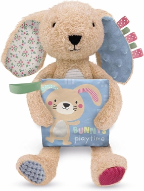 Make Believe Ideas Sensory Snuggables Medium Plush Rabbit with Cloth Book