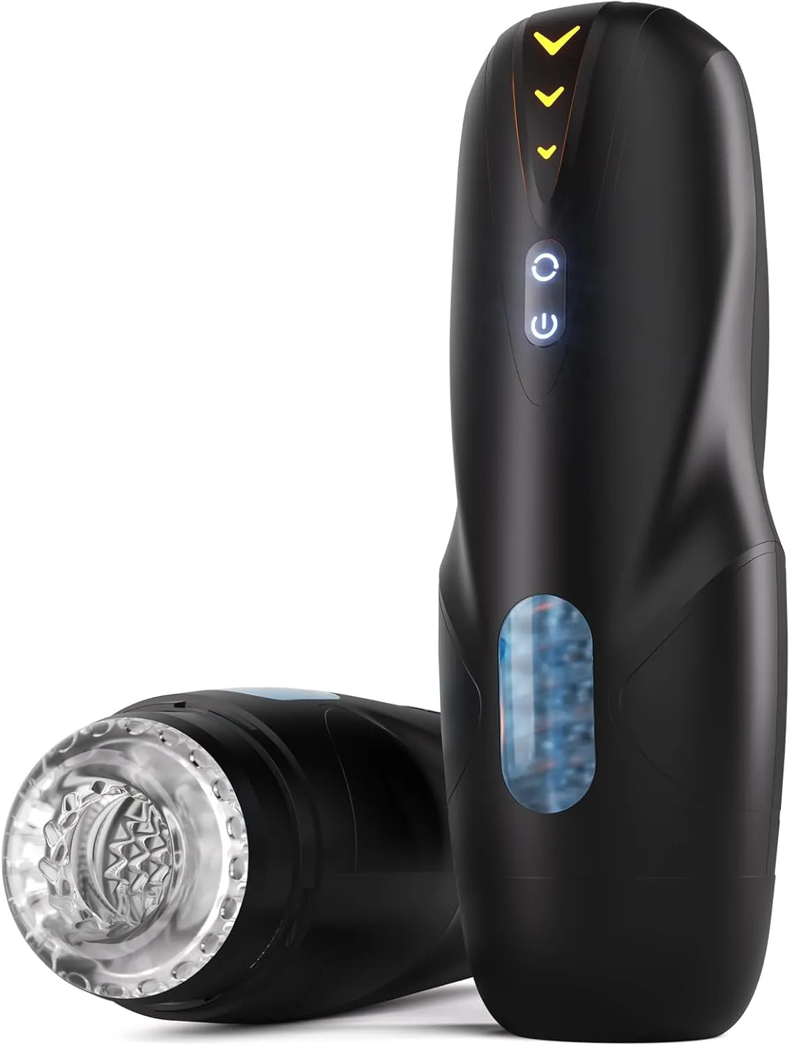 Male Masturbator Sex Toys for Men - Adult Toys Penis Pump with 8 Thrusting & 8 Spinning Modes, Pocket Pussy Male Stroker with 3D Realistic Sleeves & Indicator, Blowjob Toy Mens Sex Machine