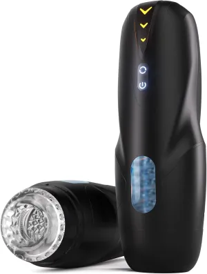 Male Masturbator Sex Toys for Men - Adult Toys Penis Pump with 8 Thrusting & 8 Spinning Modes, Pocket Pussy Male Stroker with 3D Realistic Sleeves & Indicator, Blowjob Toy Mens Sex Machine