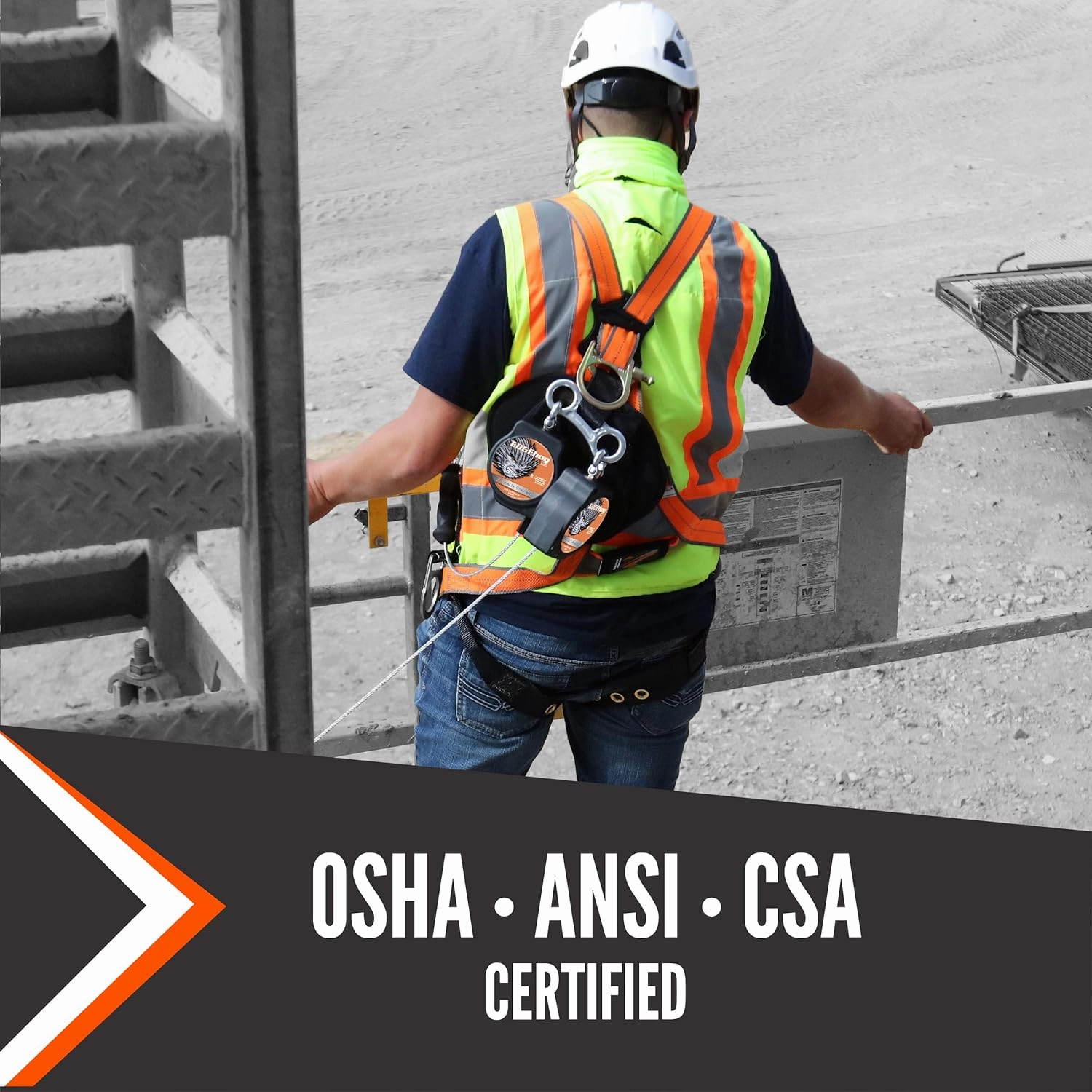 Malta Dynamics Warthog Safety Harness for Construction – Fall Protection Harness with Back D-Ring, Fall Indicators, & Chest and Leg Buckles, OSHA & ANSI Compliant (L-XL)