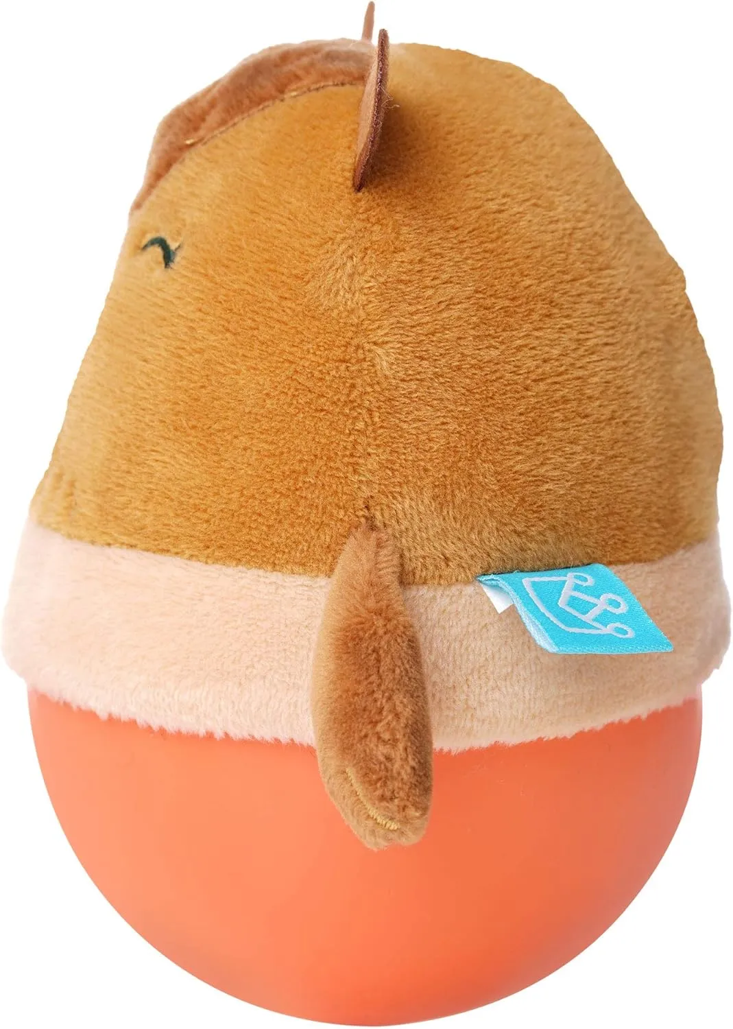 Manhattan Toy Wobbly Bobbly Bear Weighted, Soft Silicone Wobble Ball with Embroidered Plush Baby & Toddler Toy