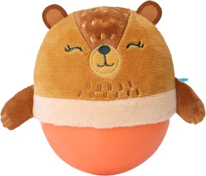 Manhattan Toy Wobbly Bobbly Bear Weighted, Soft Silicone Wobble Ball with Embroidered Plush Baby & Toddler Toy