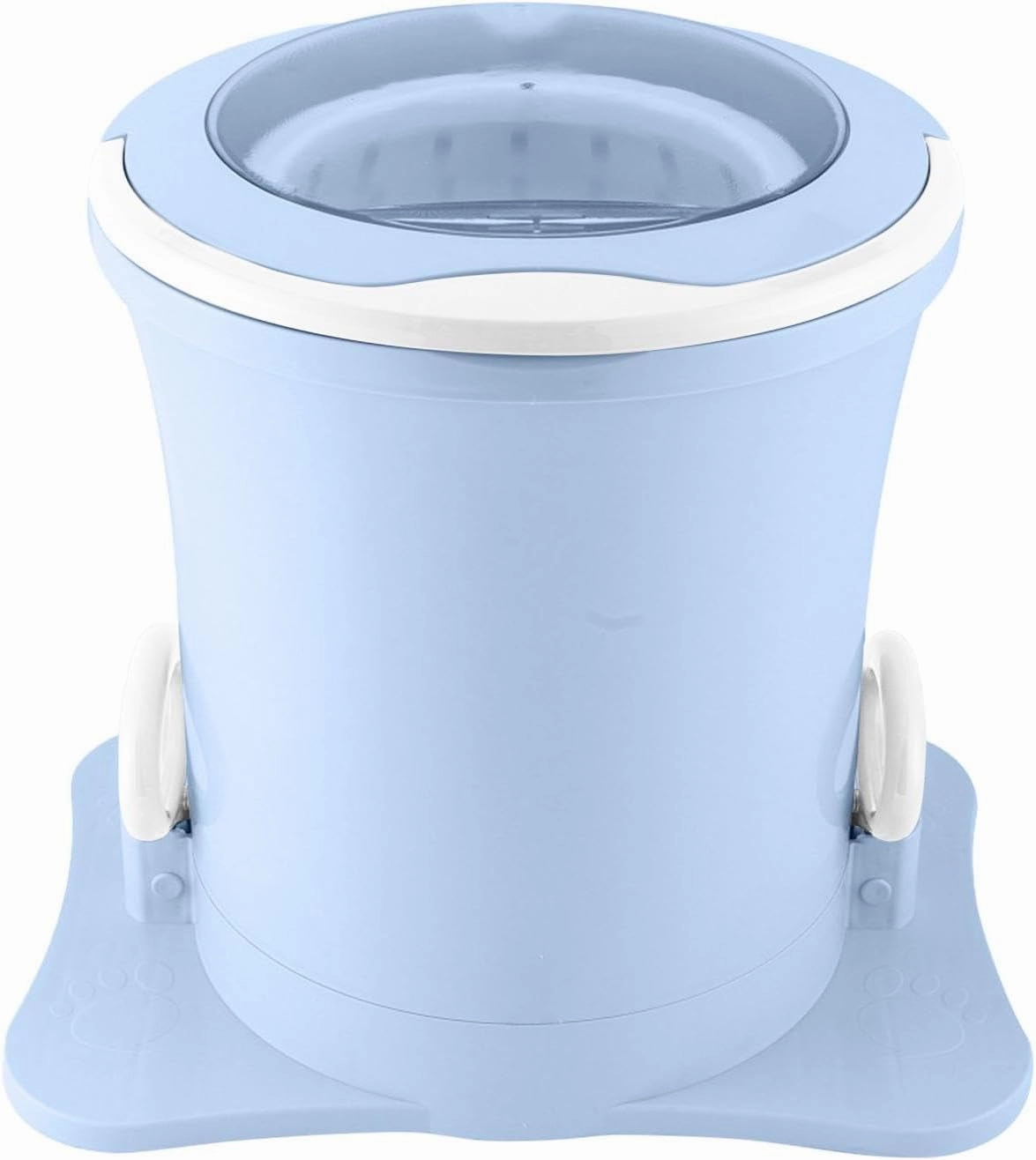 Manual Clothes Dryer Dehydrator Portable Bucket Dehydrator Pull Rope Rotary Dryer Non-Electric Max Load 11.02lbs for Apartment Camping RV (Light Blue)