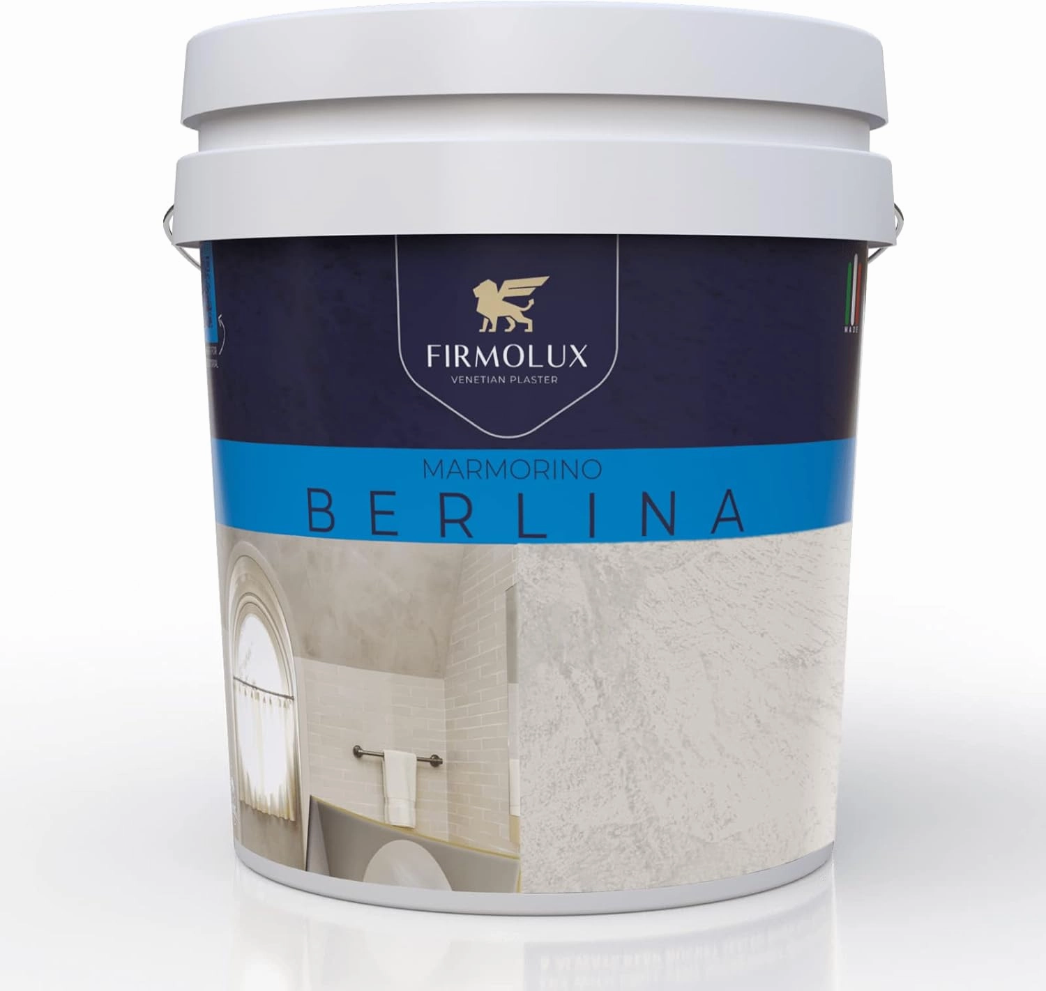 Marmorino Berlina Authentic Venetian Plaster | Smooth Plaster | Made in Italy from Lime & Marbles | Gray Tones (9) | Color: BM861 Shale