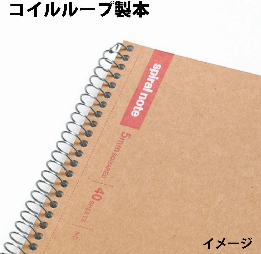 Maruman N246ES Notebook, Ring Notebook, 0.2 inch (5 mm), Square Ruled, Basic, B5, 80 Pieces, Set of 5