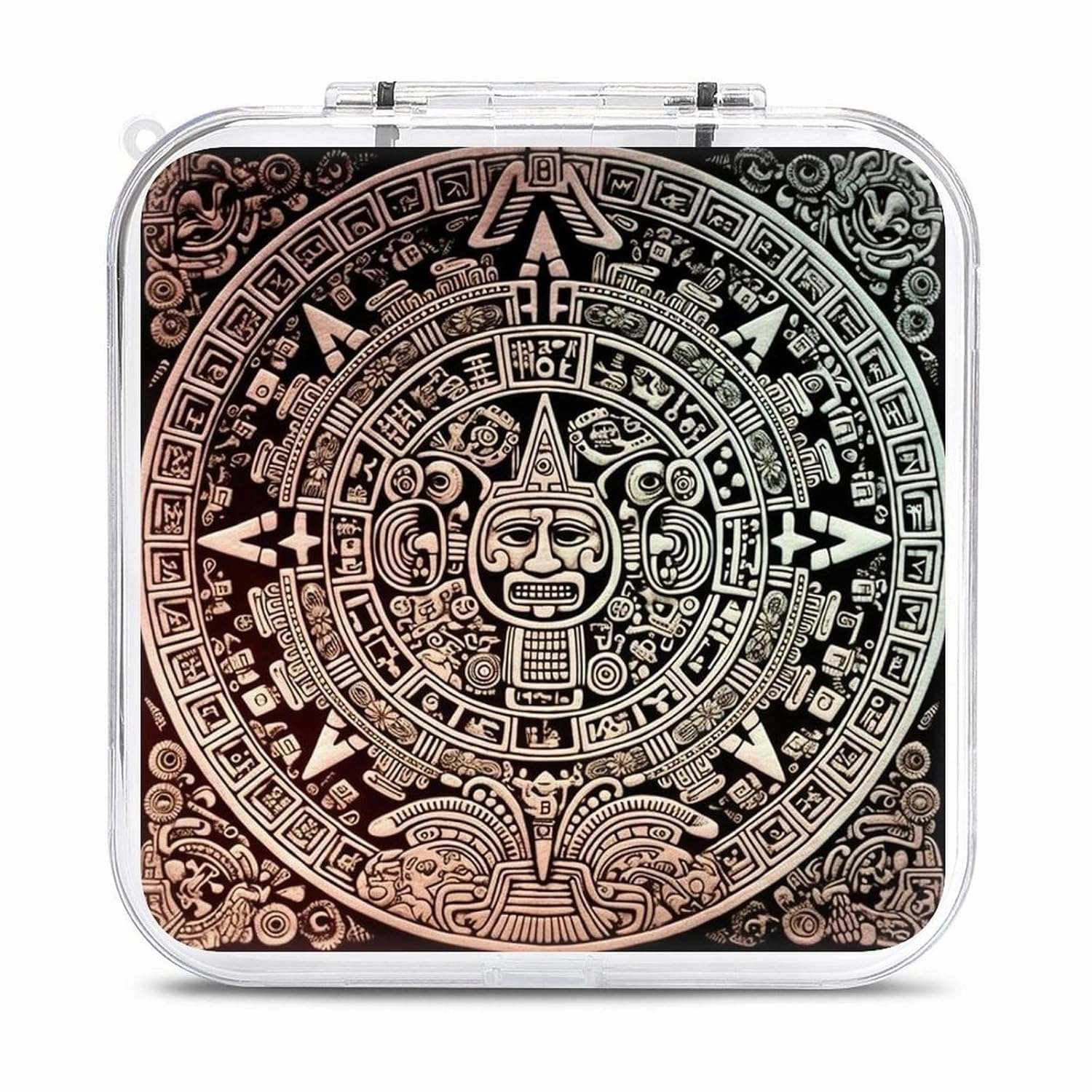 Mayan Calendar End Of The World Switch Game Case Switch Game Holder Cartridge Case Storage 12 Games & 2 Micro Sd Card Slots, Travel Carry Cases, Portable Games Card Storage, Hard Shell, Buckle Closure