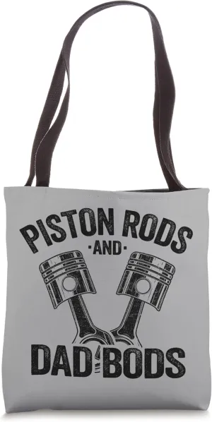 Mechanic Garage Race Car Parts Piston Rods And Dad Bods Tote Bag