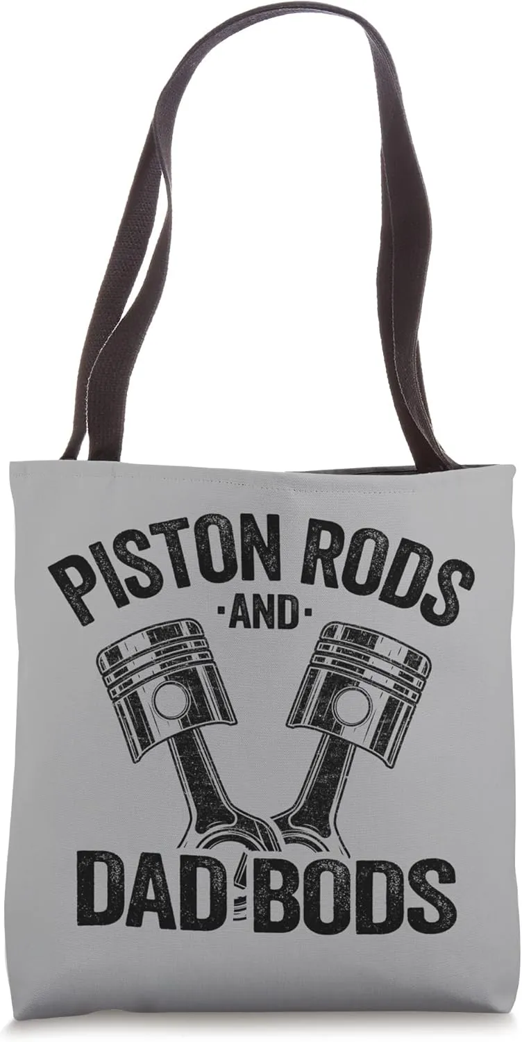 Mechanic Garage Race Car Parts Piston Rods And Dad Bods Tote Bag