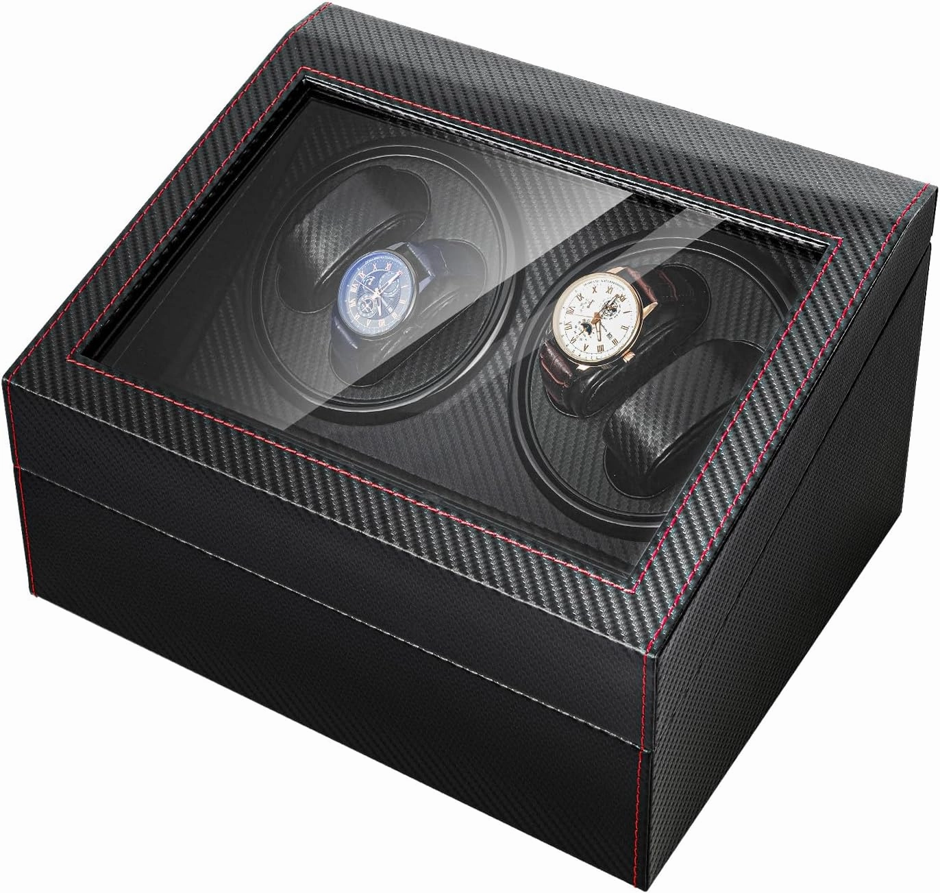 Mechanical Watch Winder Box, 4 6 Automatic Watch Box, Low Noise Rotation Watch Winder, up to 10 watches, Leather Storage Case Display Box with Flexible Watch Pillow