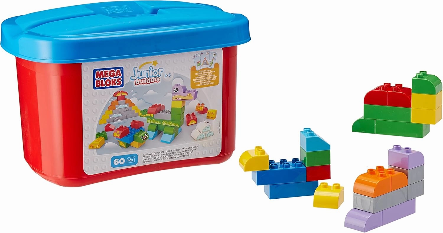 Mega Building Blocks Build-a-Story 60 Piece Tub (Classic)