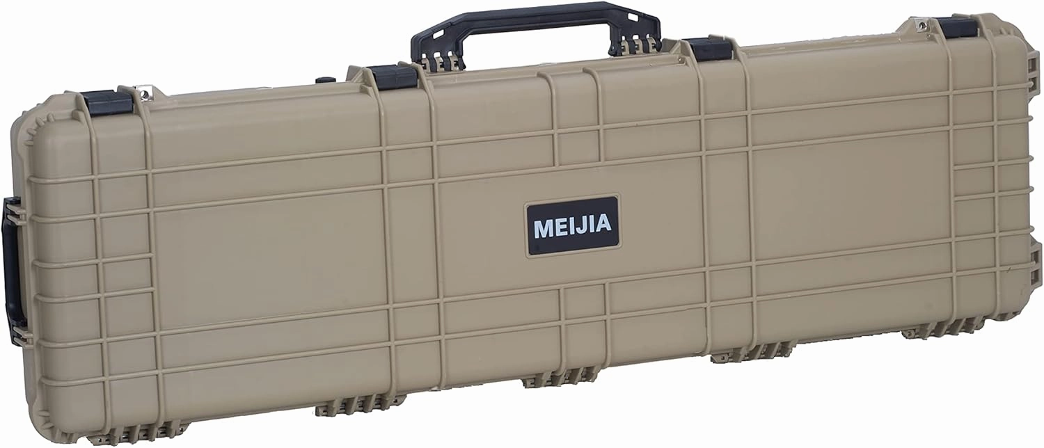 MEIJIA Portable Rolling Waterproof All Weather Hard Rifle Case,Gun case with Wheels,Customizable Fit Foam Included,Fit for Rifle,Guns,Shotguns, Airsoft Gun