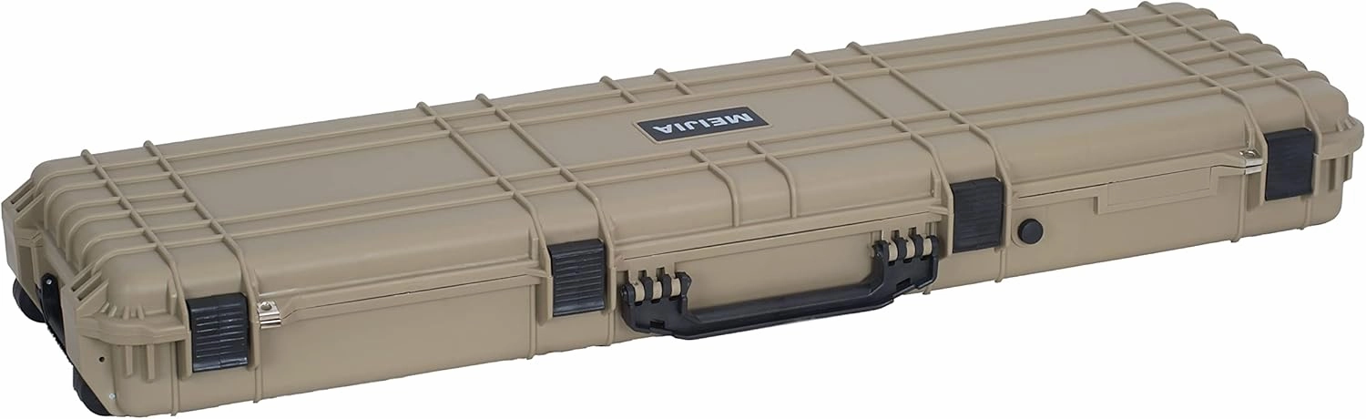 MEIJIA Portable Rolling Waterproof All Weather Hard Rifle Case,Gun case with Wheels,Customizable Fit Foam Included,Fit for Rifle,Guns,Shotguns, Airsoft Gun
