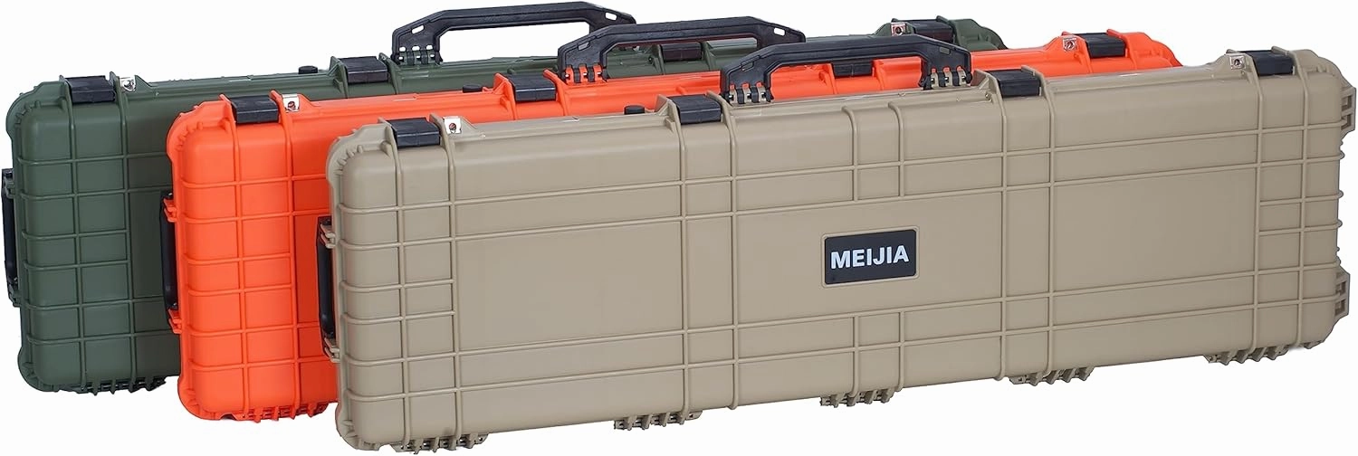 MEIJIA Portable Rolling Waterproof All Weather Hard Rifle Case,Gun case with Wheels,Customizable Fit Foam Included,Fit for Rifle,Guns,Shotguns, Airsoft Gun
