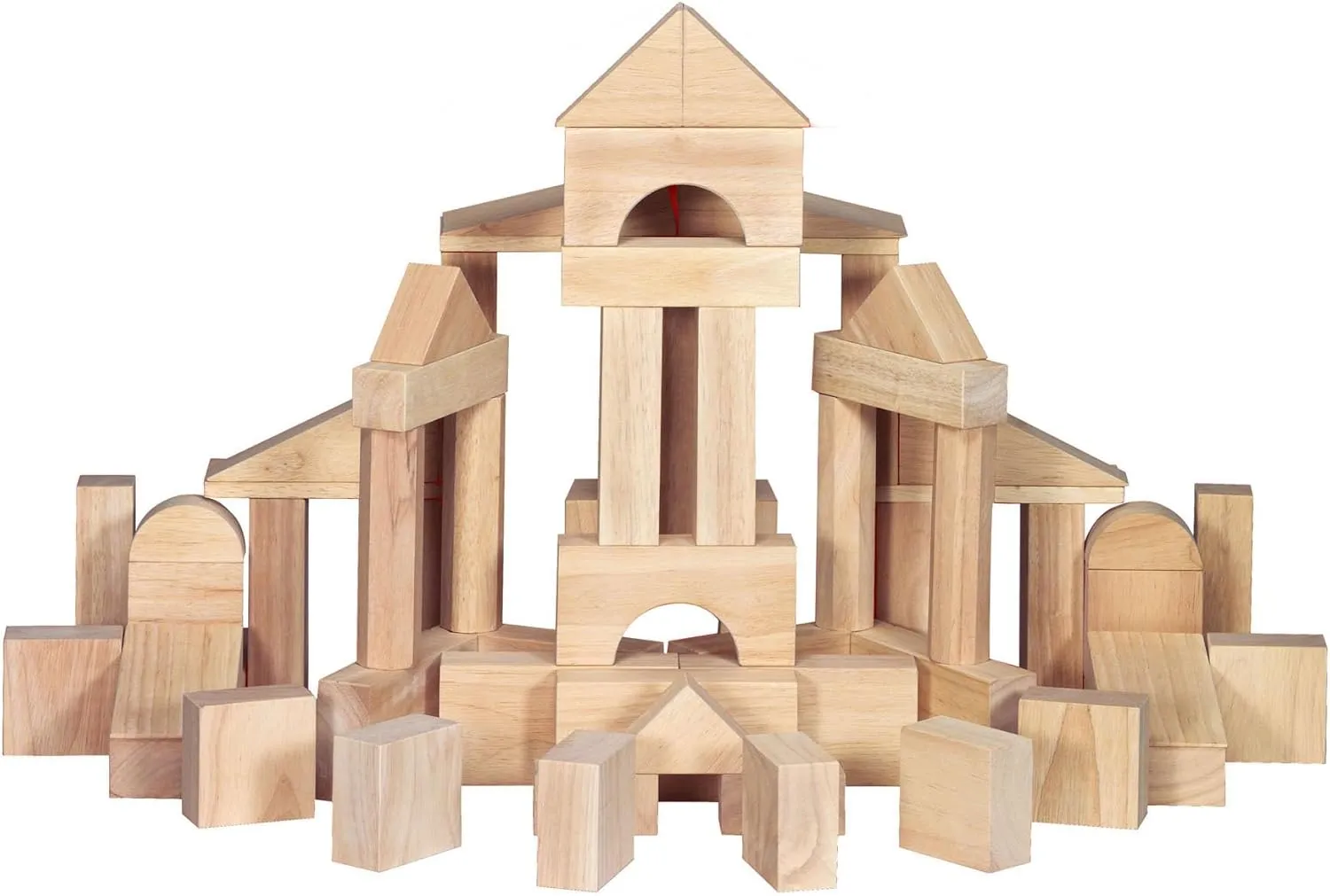 Melissa & Doug Standard Unit Solid-Wood Building Blocks With Wooden Storage Tray (60 pcs) Classic Wooden Blocks For Toddlers Ages 3 