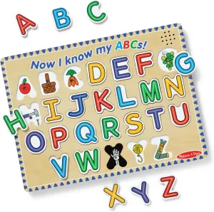 Melissa & Doug Wooden Alphabet Sound Puzzle - Wooden Puzzle with Sound Effects (26 pcs) - FSC Certified