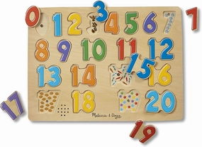 Melissa & Doug Numbers Sound Puzzle - Wooden Puzzle With Sound Effects (21 pcs)