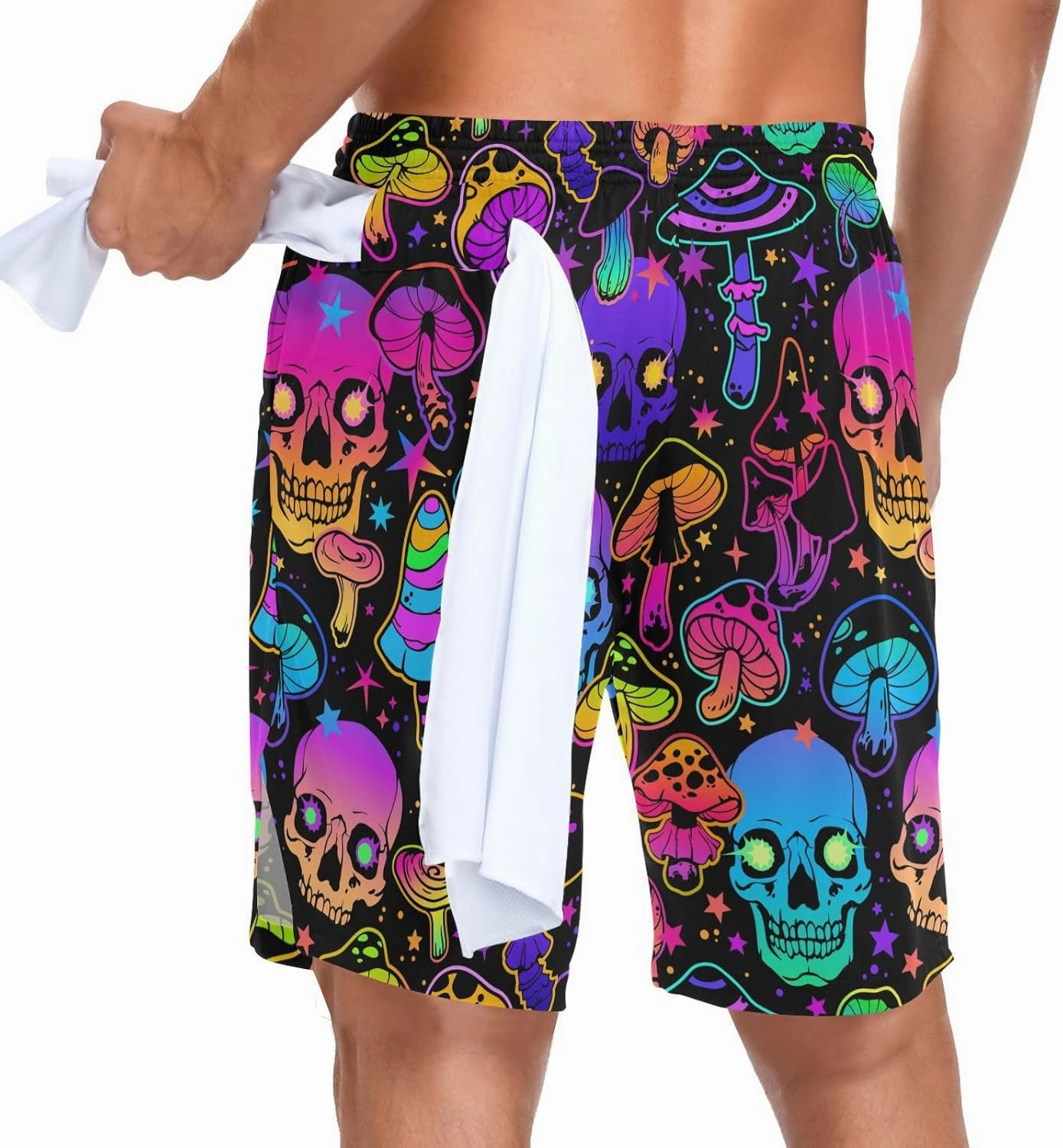 Men's 2 in 1 Workout Running Shorts, Gym Athletic Shorts for Men Lightweight Training with Pockets and Towel Loop