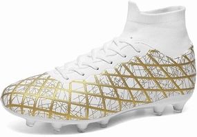 Men's High Top Soccer Shoes AG/FG/TF Lace-Up Non-Slip Spikes Men's High-Top Students Game Sports Training Soccer Cleats Shoes