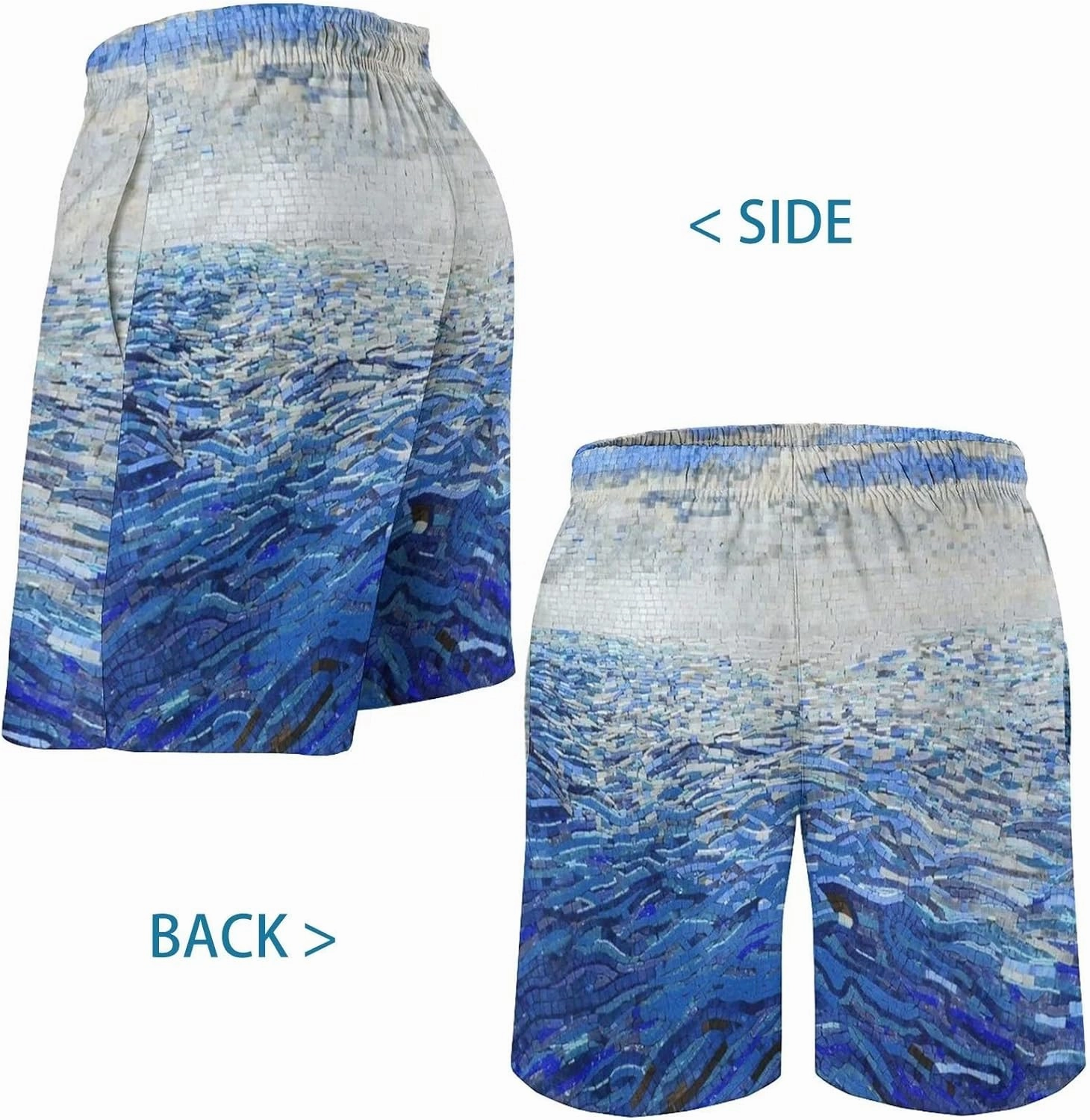 Men's Swim Trunks Hawaiian Bathing Mesh Lining Suit Swimsuits Beach Shorts with Pockets