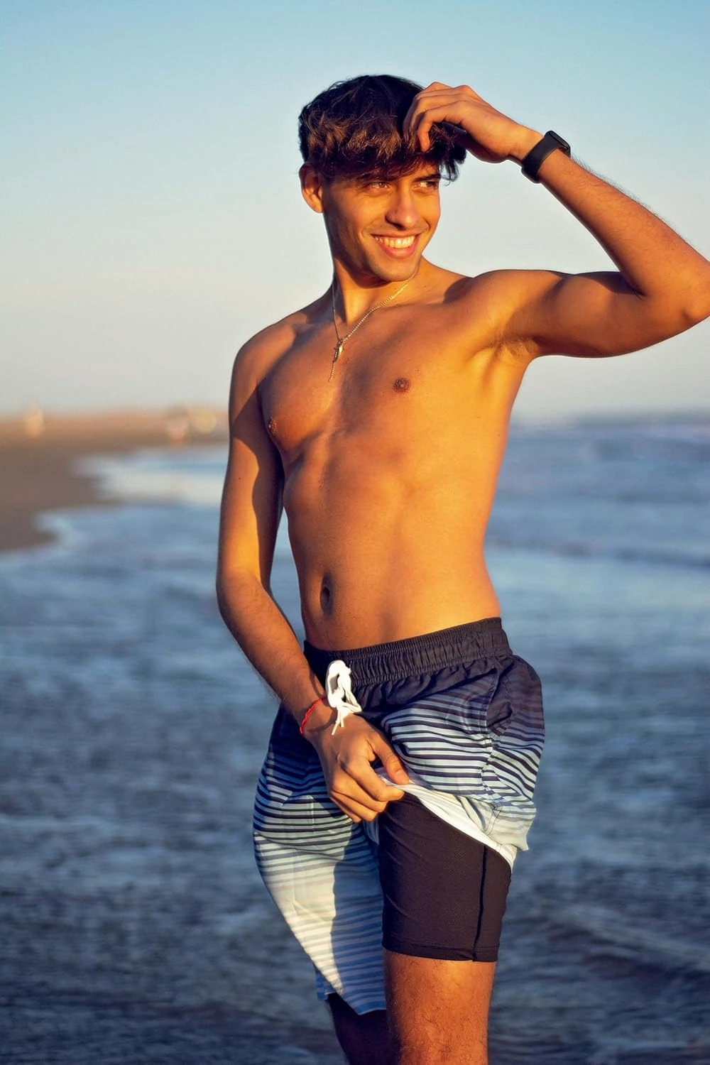 Men's Swim Trunks with Compression Liner 9" Quick Dry Board Shorts