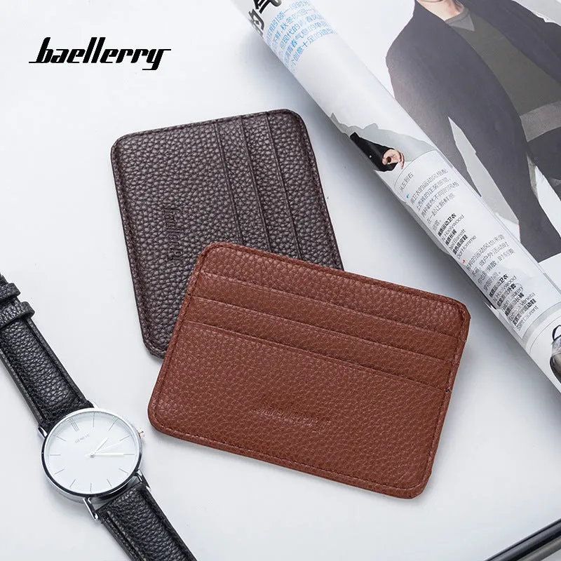Men's Korean Style Simple Mini Multiple Slots Card Holder