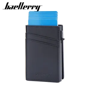 Men's Simple Side Push Aluminum Box Clamp Card Holder