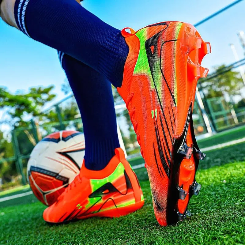 Men’s Soccer Shoes Low-Tops Lace-Up Non-Slip Spikes Indoor Outdoor Sport Flexible Athletic Football Futsal TF/AG Turf Cleats