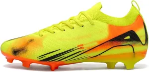 Men’s Soccer Shoes Low-Tops Lace-Up Non-Slip Spikes Indoor Outdoor Sport Flexible Athletic Football Futsal TF/AG Turf Cleats