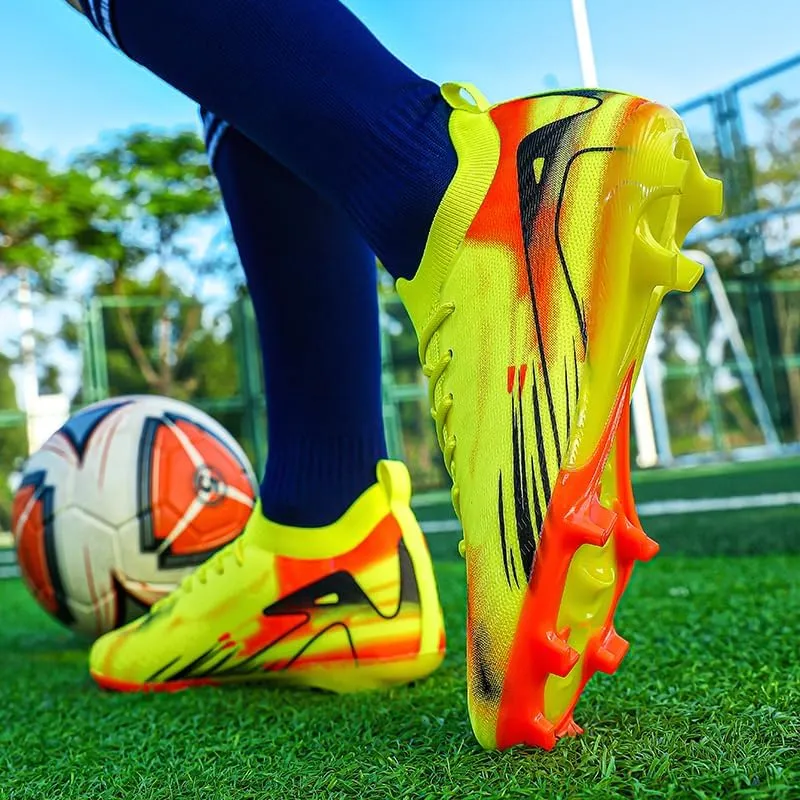 Men’s Soccer Shoes Low-Tops Lace-Up Non-Slip Spikes Indoor Outdoor Sport Flexible Athletic Football Futsal TF/AG Turf Cleats
