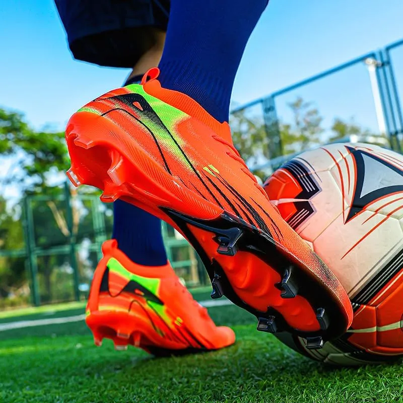 Men’s Soccer Shoes Low-Tops Lace-Up Non-Slip Spikes Indoor Outdoor Sport Flexible Athletic Football Futsal TF/AG Turf Cleats